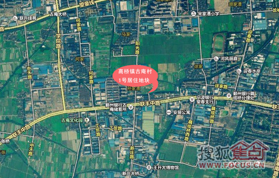 高桥镇古庵村1号居住地块卫星图