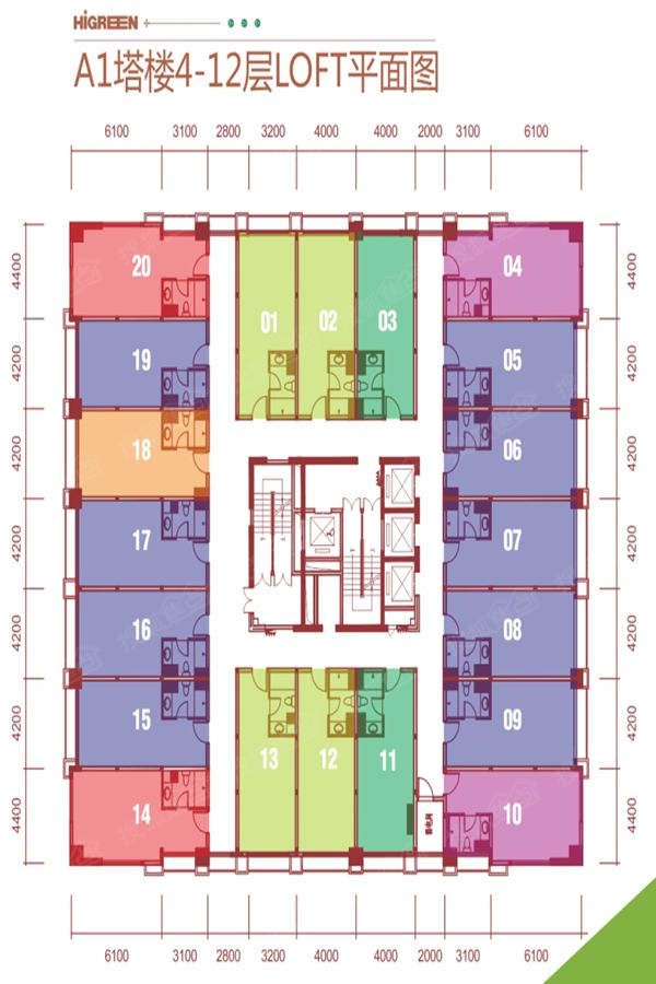 海吉星食博城a1塔楼loft平面图