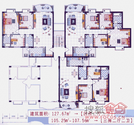 金湾花城四居室4房2厅2卫_金湾花城户型图-南宁搜狐焦点网