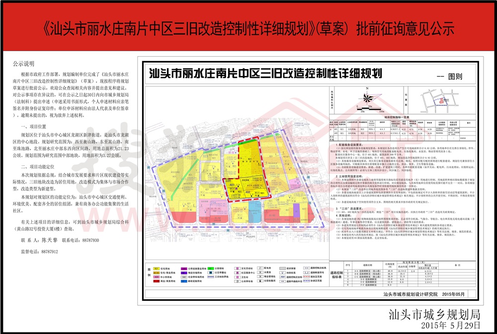 社区最新通知:新盘:丽水庄南片中区三旧改造 控制性详细规划