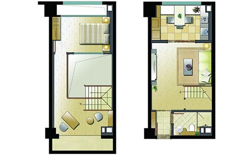 约50.85㎡loft公寓户型图