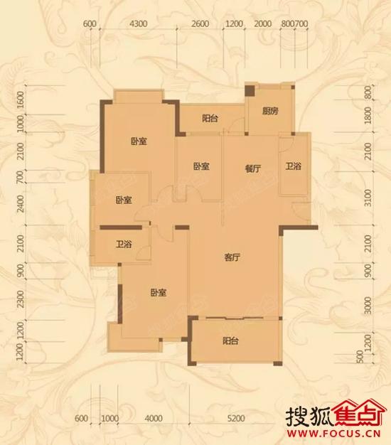 香域水岸心情港湾163㎡轩逸四房户型图 诚邀鉴赏