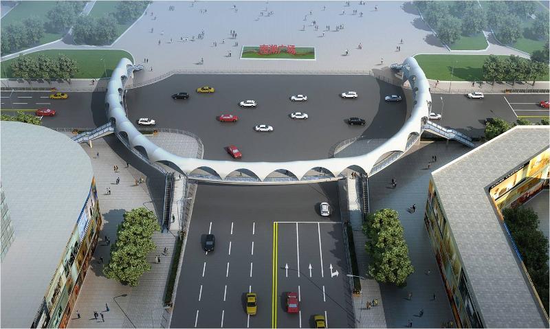 南湖大道与求索路u字人行天桥(南湖大道视觉效果图)