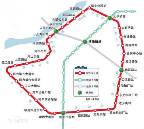 哈尔滨地铁三号线线路图