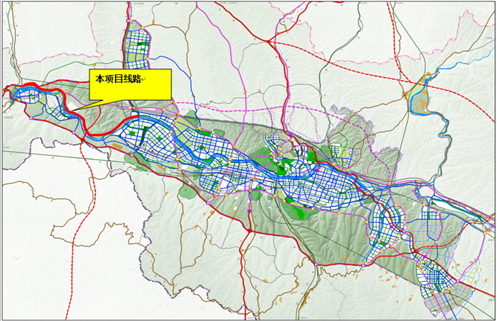 北滨河西延线在兰州道路总规划中位置