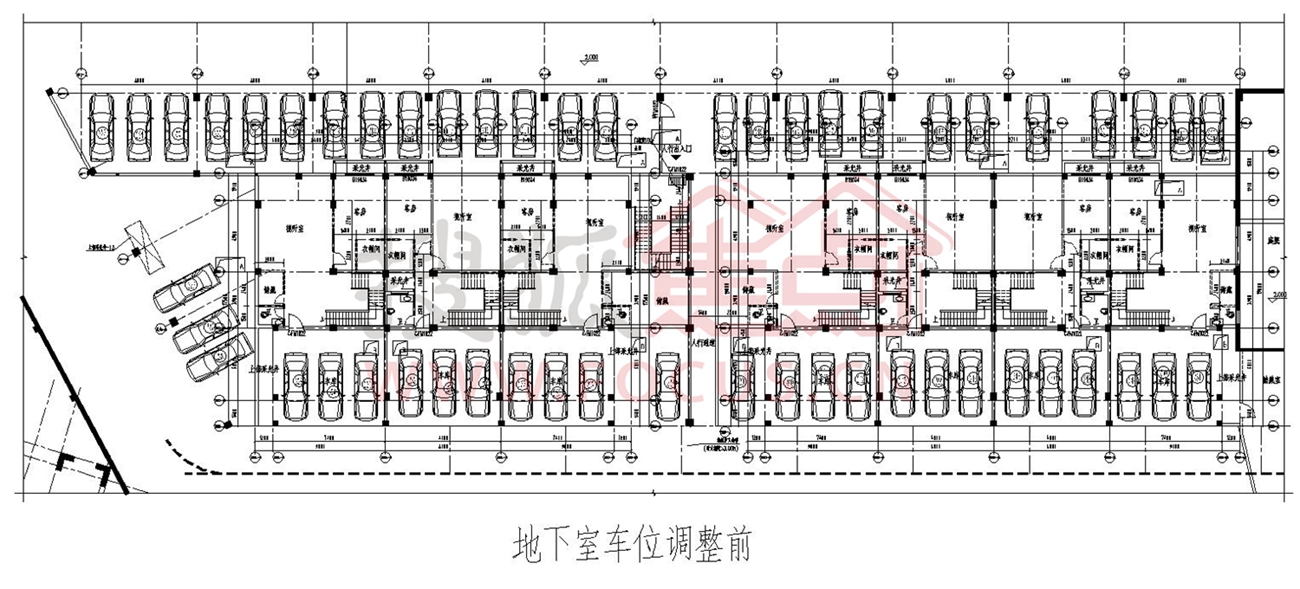 地下室e-b轴交b21-f轴～b21-a轴范围原设计为停车位调整为配电房.