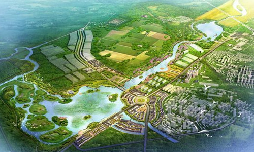 (沙子营湿地公园规划效果图)