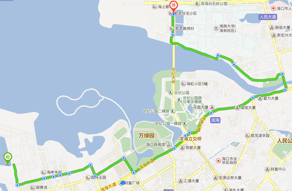 线路四: 广物滨江酒吧街-白沙门公园