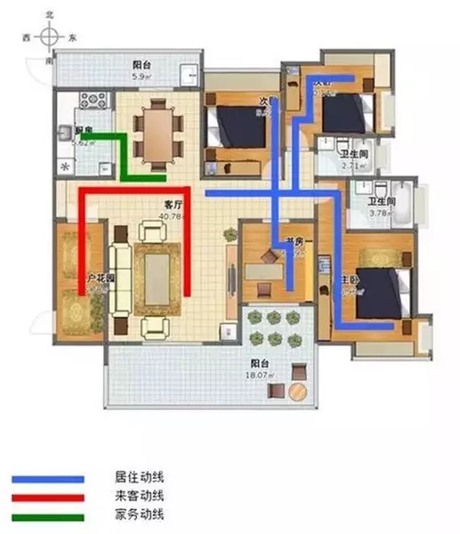 各种凹凸位,转角位会占用你的实际居住面积,同时不好摆放家具. 2.