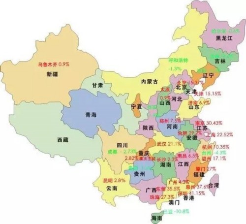 有实力就瞄准第一梯队 通过对比观察上述地图,小编认为,未来中国房