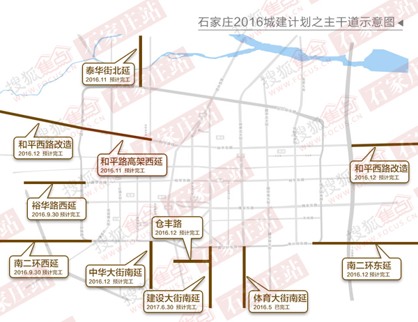 石家庄2016城建计划之主干道示意图