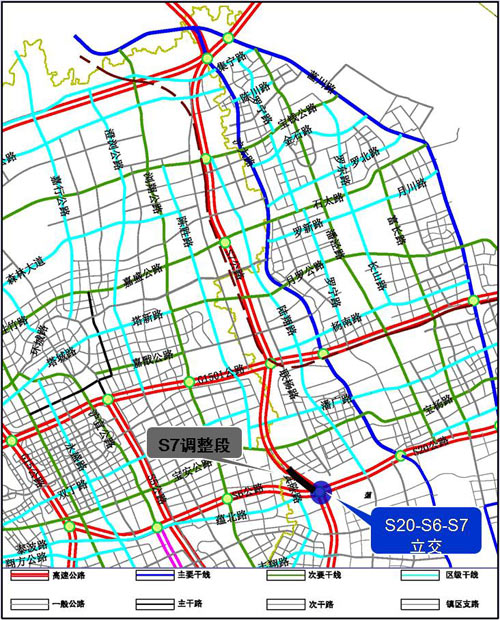 作为上海西部地区南北向重要通道,s7公路对市郊新城建设具有支撑作用