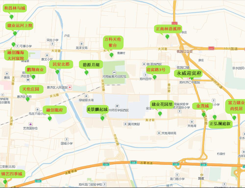 惠济区部分楼盘分布地图