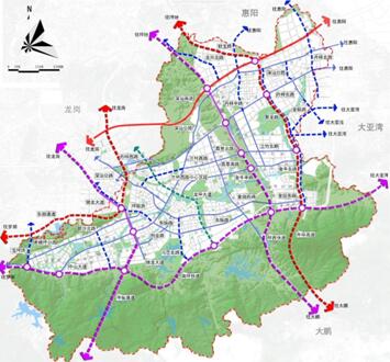 2016-2020坪山重大交通设施规划图(高快速及主干道)