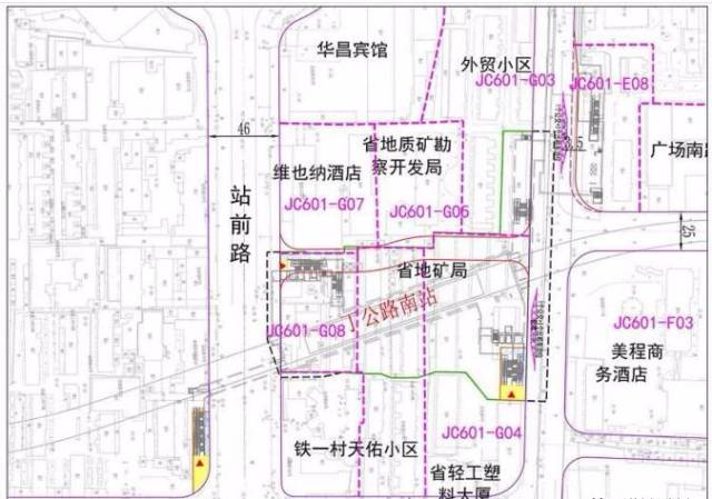 丁公路南站——三个出入口