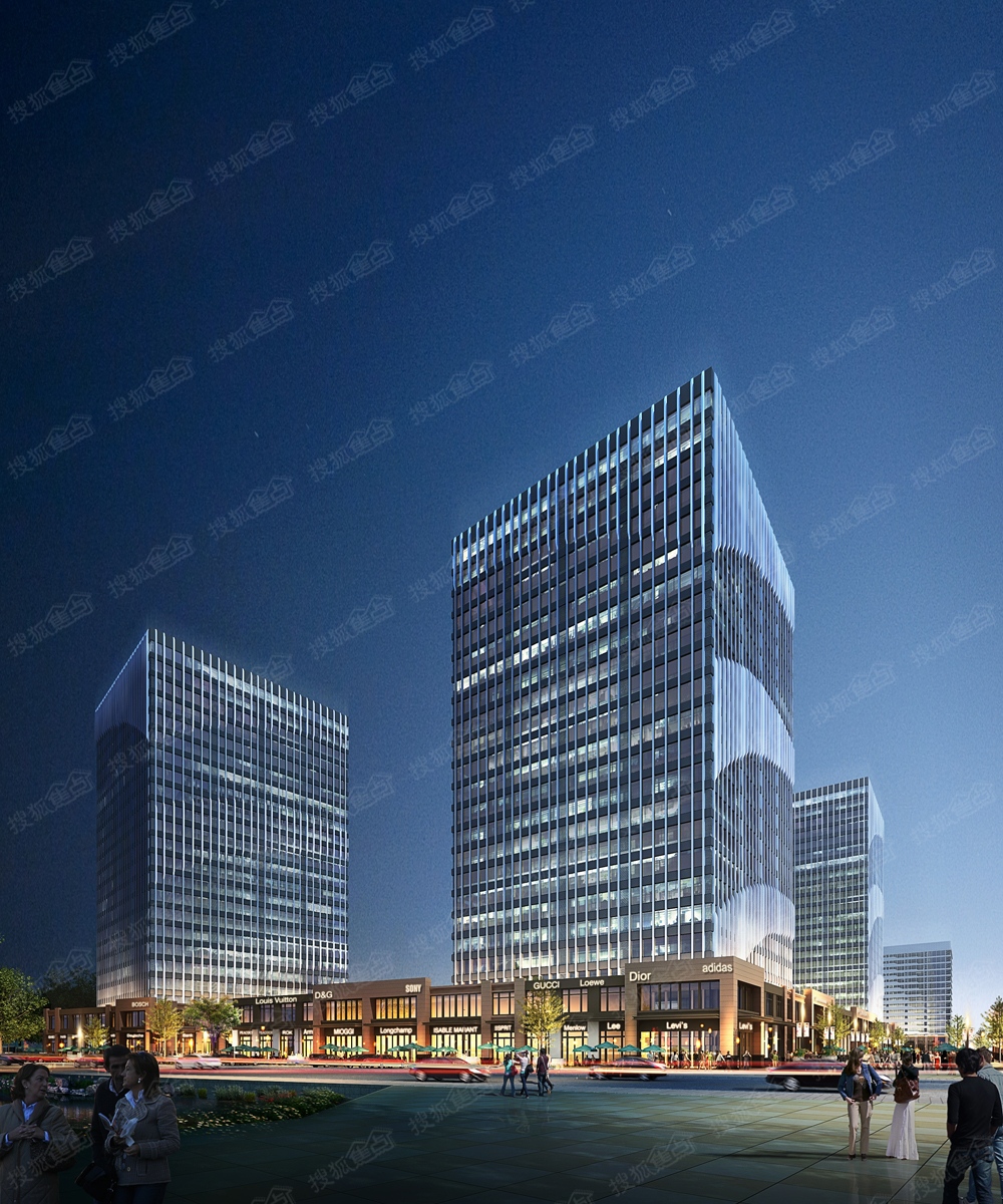 万达青岛东方影都公寓夜景效果图