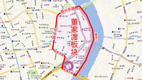 2,董家渡及周边板块名校众多,蓬莱二小,上海外国语小学,黄浦一中心