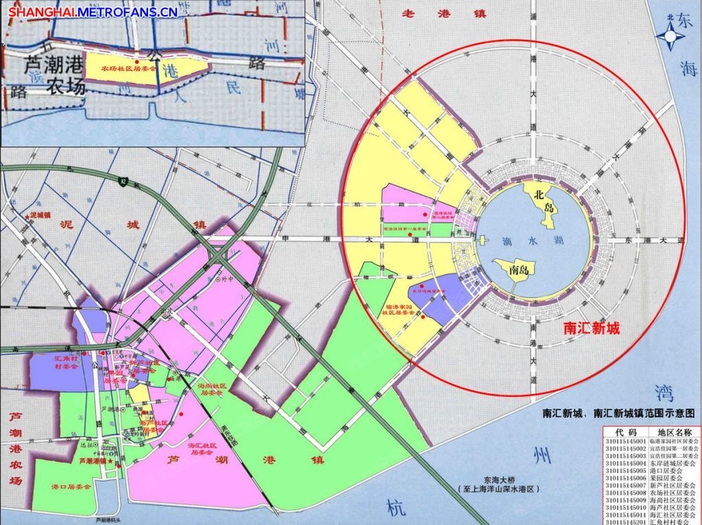 一张图看懂临港地区(临港新城),南汇新城,南汇新城镇的区别