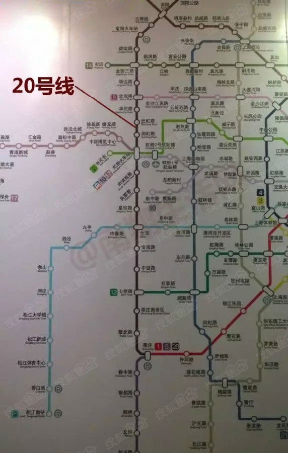 轨交20号线,嘉定设9站-上海搜狐焦点