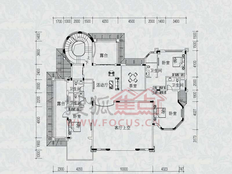恒大海上威尼斯别墅独栋a7-3q二层平面图-0室0厅0卫