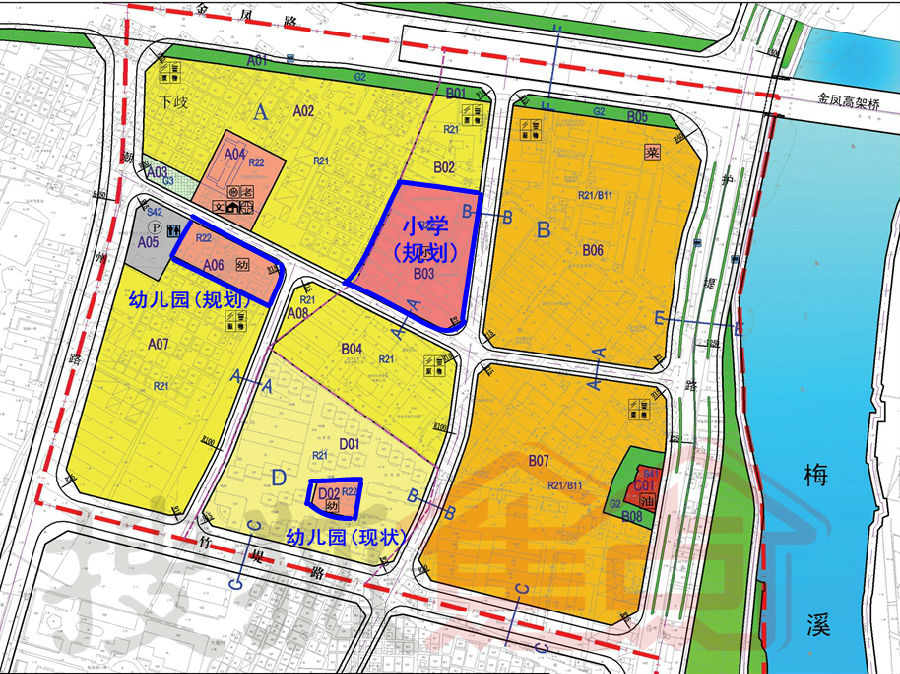 梅溪河沿岸规划"滨水居住区" 拟新增224.4亩宅地及1小学1幼儿园