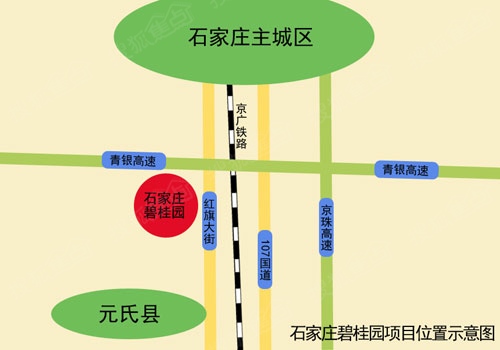 石家庄碧桂园交通图 高清图片