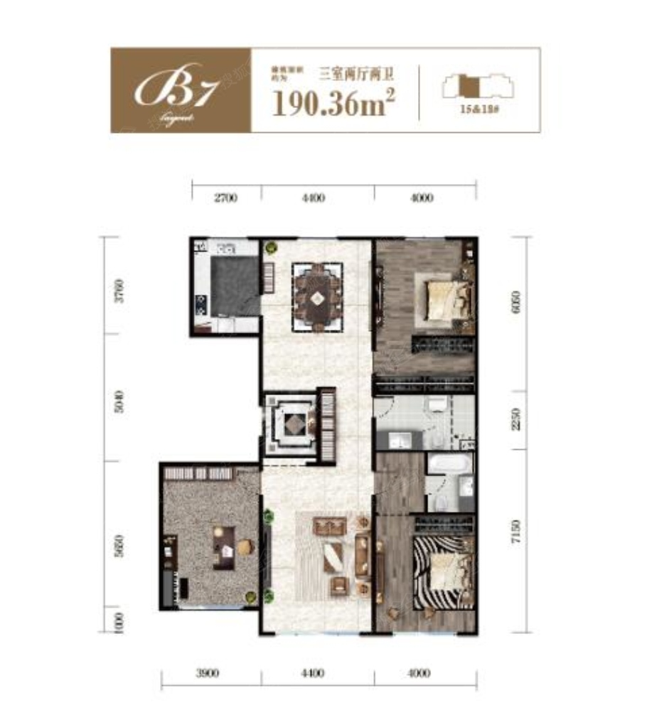 旺海公府三居室洋房b7_旺海公府户型图-天津搜狐焦点网