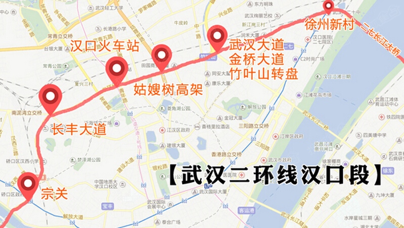 据了解,武汉二环线由发展大道,汉西段,十升段,四新段,梅家山段,珞狮路