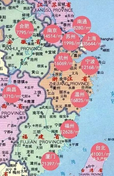 地图   还没哭出声来的,准备深呼吸一口气,来看看中国最富庶的华东区