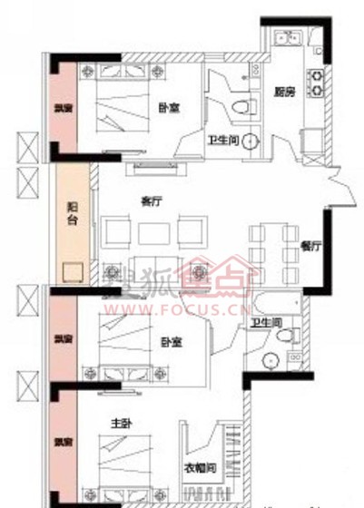 融科天城三期a2户型户型