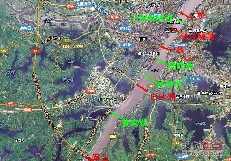 武汉建成长江大桥7座和隧道1座 在建待建长江大桥3座 近景规划长江