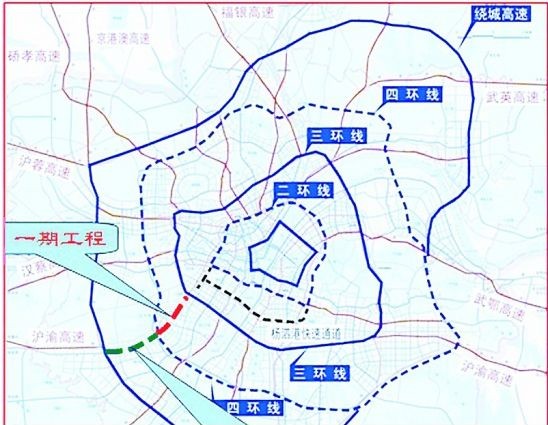    2015年,武汉将有一条将武汉三环,四环和绕城高速