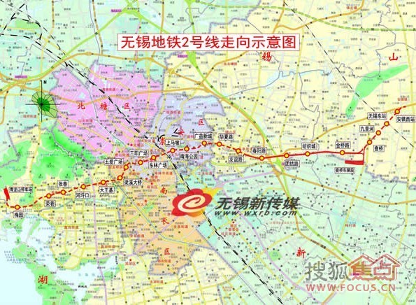 无锡地铁2014年通车 1,3号线连接江阴苏州