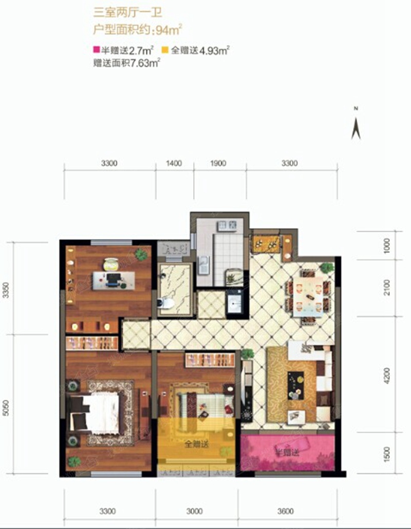 龙湖枫香庭三居室b_龙湖枫香庭户型图-西安搜狐焦点网