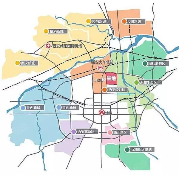 西安市2030规划图,西安规划图最新版 西安市绕城高速,东至北辰大道,南至凤城五路,西至经开区东界,规划总