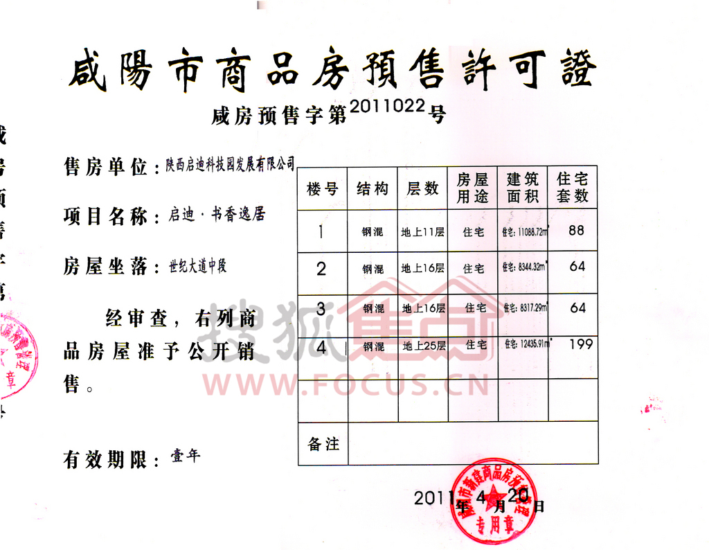 图:启迪书香逸居的商品房预售证,你见过吗?