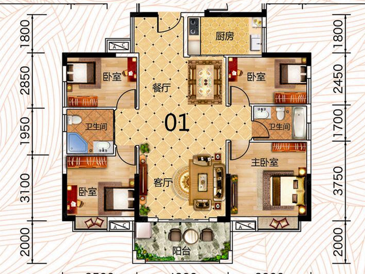 丰怡豪庭四居室g2户型_丰怡豪庭户型图-阳江搜狐焦点网