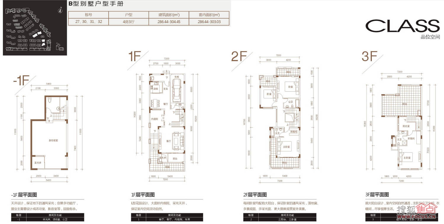 b型别墅户型手册-4室3厅2卫-304m