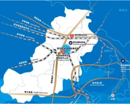 胶州东西大通道线路图图片