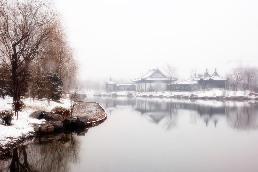 雪扮旺兴湖