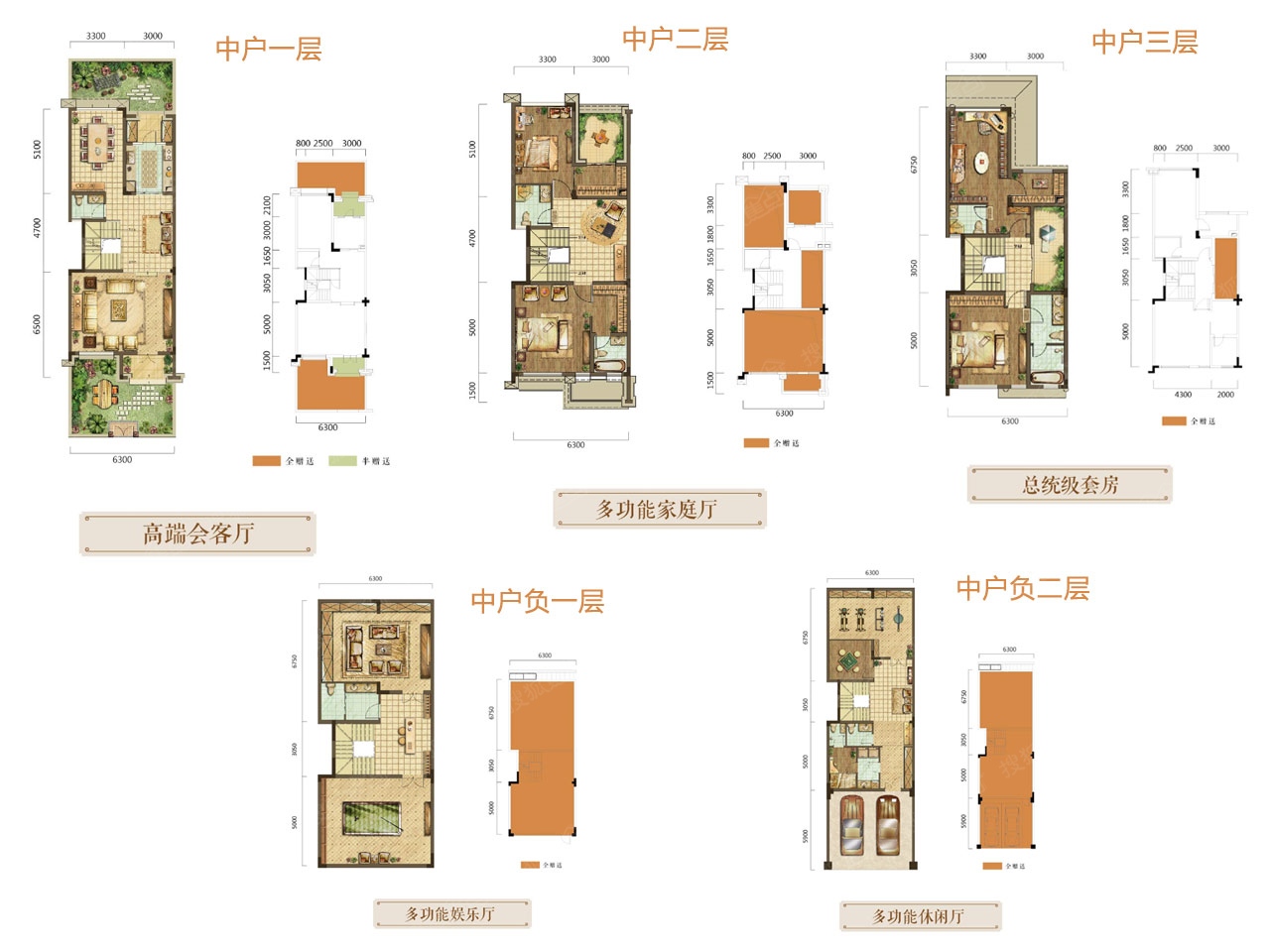 富力湾别墅户型图图片