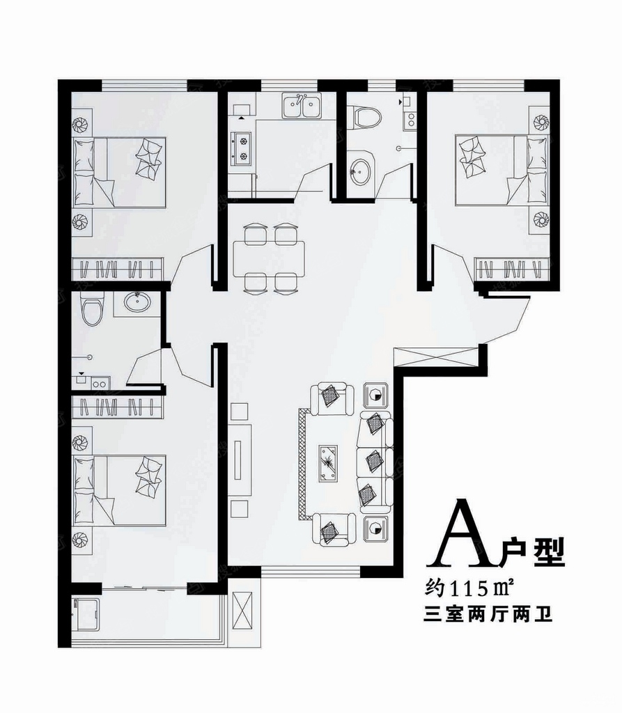 新华城·紫麟苑户型图户型