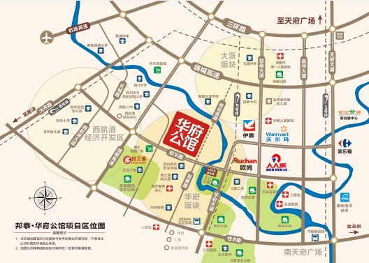 【 邦泰华府公馆】位于华府与大源交界处,项目东侧的规划道路可直达