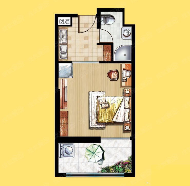 西安软件公寓户型图图片