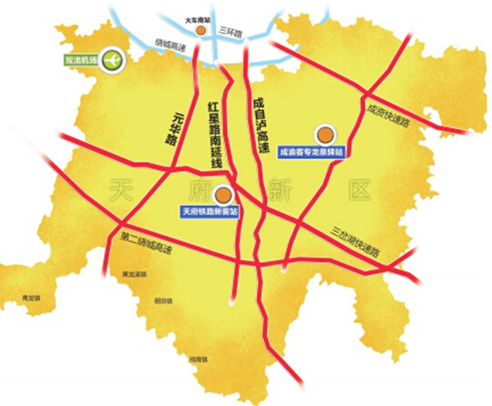 天府新区交通规划轨交将成为主要出行方式