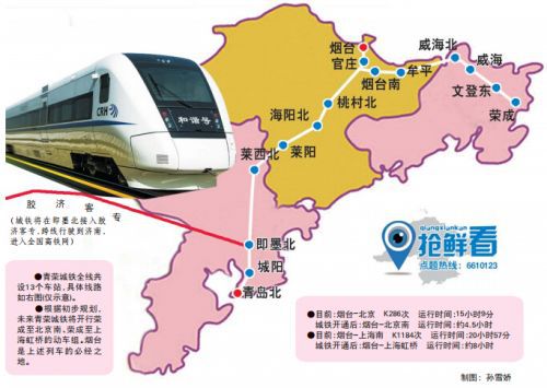 青荣城铁开行方案初定烟台北上南下动车直达