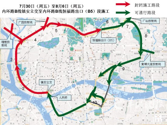 广州市内环路地图图片