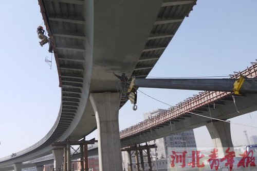 石家庄中华北大街跨北二环立交桥"美容"待通车