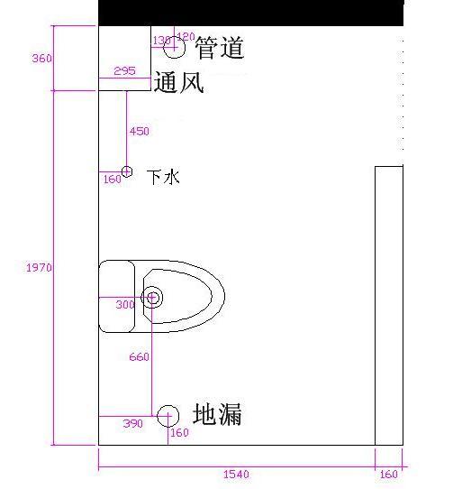 根据网友天上玉兔777的3平米小卫生间户型,洁具论坛版主本着为