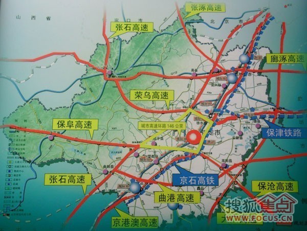 保定大交通战略规划图,京石高铁引人注目